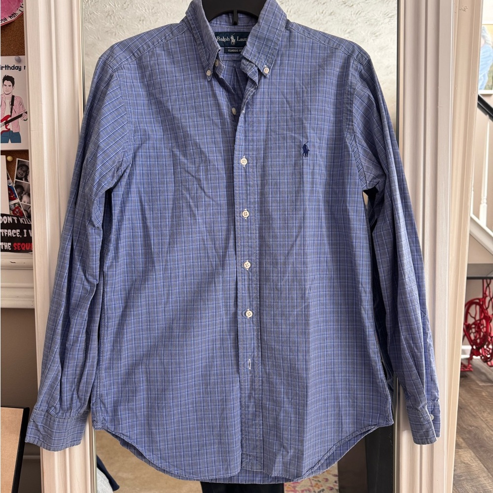 Polo by Ralph Lauren Men's Blue Checkered Shirt